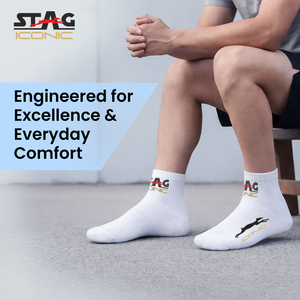 Chaussettes hautes STAG Iconic Performance Noir Blanc PACK DE 2 - Product Image 3