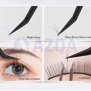 ชุดแหนบต่อขนตาสแตนเลสเคลือบสีดำพรีเมียม พร้อมปลายแหนบแบบเฉียงและด้ามจับที่มีความแม่นยำสูง - Product Image 5