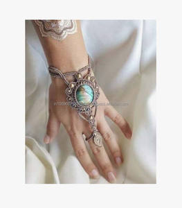 Bracelet en macramé pierre de lune blanche élégante perles d'améthyste violette accord réglable pour les fêtes cadeaux d'amitié saint valentin - Product Image 2