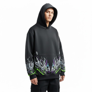 Sudadera con Capucha de Invierno con Logotipo Personalizado, Sudadera Negra para Hombre, Estilo Urbano, 280 g/m², Mezcla de Poliéster/Algodón, Impermeable y Transpirable - Product Image 4