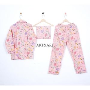 Meilleures ventes - Nouvelle conception - Robe de nuit d'été - Ensemble de pyjama en coton à imprimé floral pour femmes - Disponible en différentes tailles - En provenance d'Inde - Product Image 4