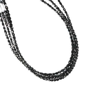 Natural Black Diamond Hand Faceted Drum <b>Beads</b> Strand 3x2mm 15.5 Inches Micro Cut Barrel <b>Loose</b> <b>Beads</b> for Fine Jewelry Making - Product Image 1