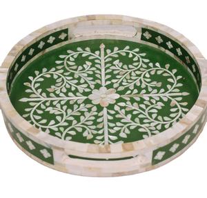 Nouveau plateau de service en incrustation d'os fait main antique rectangulaire en incrustation de nacre plateau de service en incrustation d'os de grossiste indien - Product Image 3