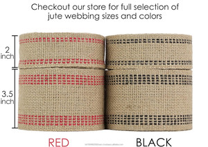 100% Jute 2 Inch Webbing <b>Burlap</b> with Red Stitching Eco-Friendly Breathable Anti-Bacteria Upholstery Furniture Heavy Duty <b>Ribbon</b> - Product Image 6
