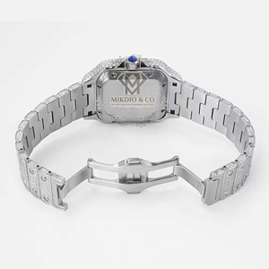 Reloj de Cuarzo de Lujo para Hombre, Edición Limitada, Cuadrado, con Incrustaciones de Diamantes, Estilo Hip Hop, Esfera Analógica de Acero Inoxidable - Product Image 2