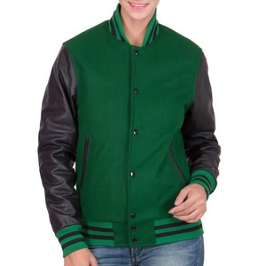 Veste universitaire athlétique personnalisée pour femme, corps en laine, manches en cuir véritable, style Letterman, vêtement d'extérieur, mode baseball - Product Image 1