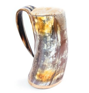Jarra de Cuerno Vikinga Premium, Taza de Cerveza de Cuerno de Buey Natural de la Mejor Calidad, Estilo Medieval, Artículo de Regalo Hecho a Mano - Product Image 3