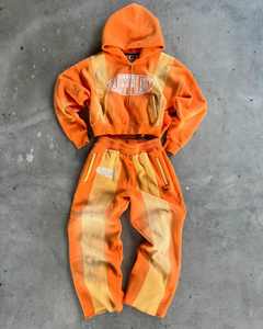 Unisex 100% Cotton Casual Solid Sweat Suits Set High Custom Embroidery Hoodie Sweatpants Heavyweight Baggy Men Winter OEM - Product Image 2