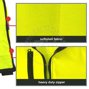 Dernier modèle de veste softshell réfléchissante haute visibilité ANSI Classe 1 avec flash LED et logo personnalisé, vente en gros, best-seller - Product Image 5
