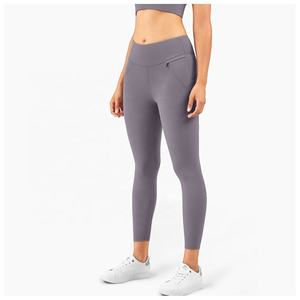 Leggings Deportivos de Compresión de Nailon para Mujer con Logotipo Personalizado, Pantalones de Yoga con Bolsillos con Cremallera - Product Image 2
