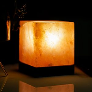Natural Himalayan Pink Rock Salt Square Cube Lamp Decorative Minimalist Centerpiece - Product Image 6