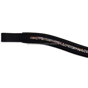 Banda Ecuestre para cejas de alta calidad, cristales de brida de cuero, canal vacío decorativo, banda para cejas de caballo de cuero con botón a presión - Product Image 6
