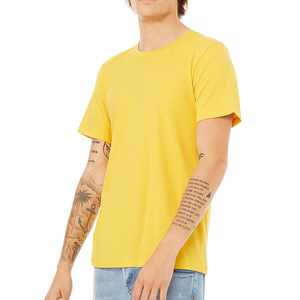 Men Front Logo Short Sleeve Crew T-<b>Shirt</b> <b>Gold</b> 100% Cotton Quick Dry Breathable - Product Image 1