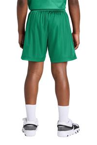 Shorts de basketball en mesh, entrejambe 5 pouces, taille haute unie, taille élastique, séchage rapide et respirant, polyester/coton - Product Image 2