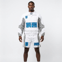 Conjunto de Chaqueta Corta Térmica de Dos Piezas Personalizada con Estampado y Bordado, Chaqueta Deportiva de Poliéster con Cierre para Hombre