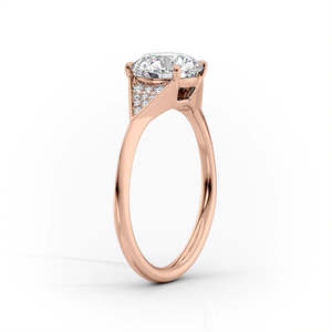 Anillo de Plata de Ley S925 con Diamante Redondo Moissanite y Tres Hojas Laterales con Diamantes, Regalo de Cumpleaños para Mujer - Product Image 6