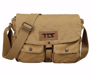 Bolso Bandolera de Lona y Cuero Vintage de Lujo para Hombre con Cierre de Hebilla, Tamaño Grande NC-MEN-107 por Navrit Creation - Product Image 1