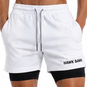 Men's Double <b>Layer</b> Eco-Friendly Solid Running Shorts Premium Quality Quick Dry Custom Made - Product Image 1