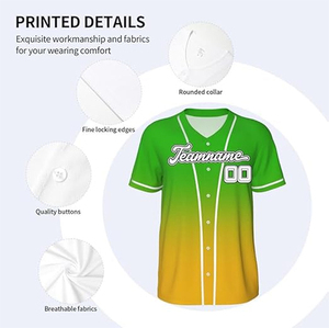 Custom Baseball Jersey Silk Screen Printed Stitched Breathable Quick Dry Moisture Wicking Team Sportswear Wholesale Men 100% - Product Image 6
