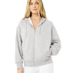 Soft Fabric 350 GSM <b>Women</b> Oversize Plain Zip Up hoodies Good Quality 100% Cotton Fleece <b>Pullover</b> <b>Women</b> Hoodie - Product Image 1