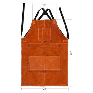 Delantal de Soldadura Térmico sin Mangas de Cuero Vacuno de Primera Calidad, Resistente y Duradero, para Seguridad Industrial, Uso Casual en Restaurantes y Bares - Product Image 4