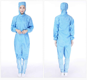 2025 personnalisé de qualité supérieure tissu sans poussière 5mm bande antistatique fendu blouse ESD vêtements de travail de sécurité pour salle blanche de laboratoire - Product Image 1