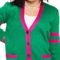 Cardigan en tricot de coton rayé pour femme, col en V, avec logos AKA personnalisés de haute qualité, lettres grecques, boutons, style universitaire décontracté, hiver - Product Image 2