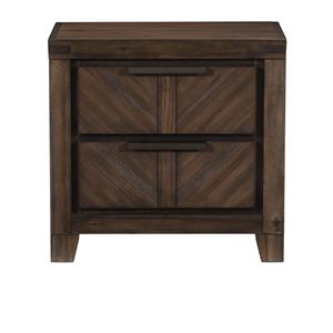 Moderno-rustico 1 pezzo Espresso Espresso finitura comodino in legno camera da letto mobili con stile plancia cassetti dettagli - Product Image 5