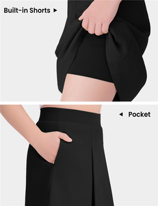 Falda pantalón escolar negra elástica para niñas, de poliéster y spandex, plisada, tipo scooter, para niñas. - Product Image 4