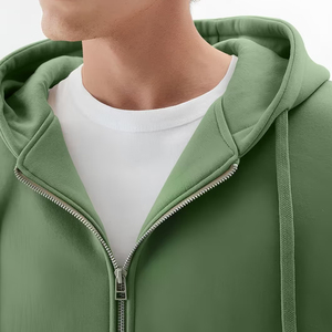 Sudadera con capucha de forro polar premium para hombre, talla grande, con cremallera completa, gruesa, cálida, estilo urbano - Product Image 6