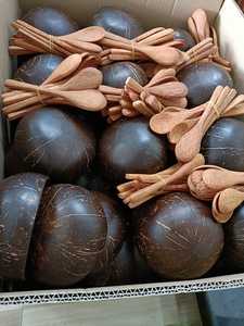 Bol en bois classique du Vietnam, bol en noix de coco de haute qualité, fait main, en plastique, pour la maison, les cadeaux, la décoration - Product Image 6