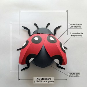 Adornos de Insectos de Papel 3D Pop-up de Diseño Original ZS-PC0057, Manualidades Intrincadas de Escarabajo y Mariquita Cortadas con Láser para Decoración del Hogar, Venta en Línea - Product Image 1