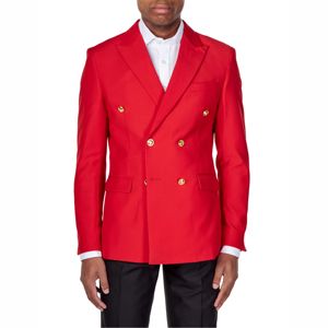 OEM Custom Style Red Color Corporate Double Button Factory Made 2-Piece Classic Anti-Wrinkle Formal <b>Blazer</b> Luxury Suit <b>Set</b> - Product Image 1