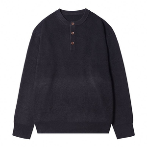 Men's Premium Soft Knit <b>Henley</b> Sweater <b>Long</b> <b>Sleeve</b> Button Neck Pullover Warm Casual Winter Clothing OEM ODM Wholesale - Product Image 4