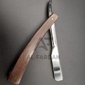 Cuchilla clásica recta de acero inoxidable para hombre, maquinilla de afeitar de seguridad para peluquero, Natural mango de madera, cabeza pivotante, 2 uds. - Product Image 5