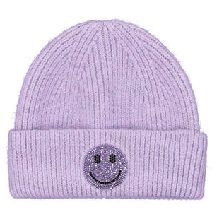 Unisex purple knitted beanie 100% acrylic <b>winter</b> <b>cap</b> Casual beanie for adults Solid color <b>winter</b> hat - Product Image 1