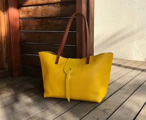 Grand sac fourre-tout en cuir marron avec poche, cuir vieilli robuste de qualité supérieure, sac en cuir fait main pour femme, facile à transporter LTB-0245 - Product Image 6