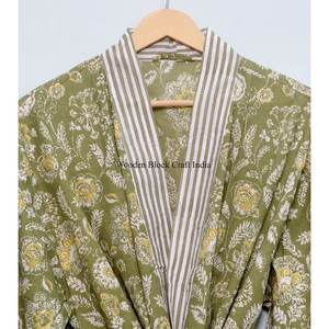 Kimono Largo Recto 100% Algodón con Estampado Floral, Suave, Ligero y Ecológico para Uso Casual en Verano - Product Image 4