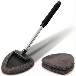 Herramienta de Limpieza de Ventanas de Coche con Mango Extensible de Largo Alcance y 3 Paños de Microfibra Reutilizables, Limpiador de Parabrisas - Product Image 1