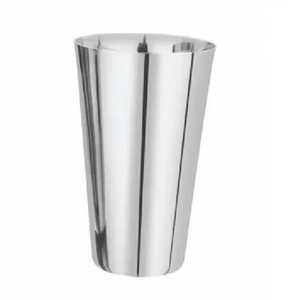 Vaso de agua premium de acero inoxidable con forma de barriga, acabado brillante tipo espejo, vaso curvo de metal para beber, para suministro en hoteles y restaurantes. - Product Image 3