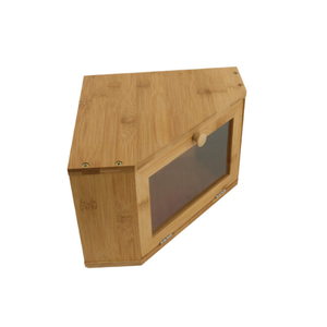 Boîte à pain en bois de qualité supérieure pour comptoir de cuisine, grand conteneur de rangement pour pain, brioches, produits de boulangerie, design rustique style ferme - Product Image 3