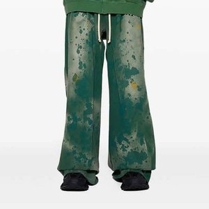 Wholesale Custom Logo Men's Green <b>Tie</b> <b>Dye</b> Tracksuit <b>Set</b> Hooded Zipper Full Sleeve Loose Fit Streetwear Adult Spring Casual Wear - Product Image 3