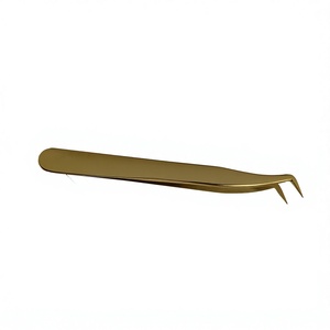 Pinzas para Pestañas TEEJAY Nuevas de 12cm, Color Dorado Plasma, Agarre Simple, OEM/ODM, Marca Personalizada, Precio de Fábrica, Modelo ELT-5043 - Product Image 3