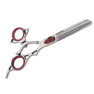 Stainless Steel Professional Razor Edge <b>Thinning</b> Texturizing Shears Barber Hairdressing Salon Adjustable Finger <b>Ring</b> - Product Image 1