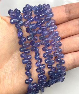 Natural Tanzanite Smooth Teardrop Shape Gemstone Beads 3-7mm Loose Tanzanite <b>Stone</b> Beads For Jewelry Making Wholesale Bulk - Product Image 3
