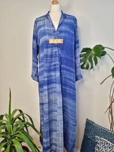 Vestido Midi de Crepé de Seda Reciclada de Sari Indio, Cómodo, Colorido, Informal para el Día, Kaftan, Vestidos Casuales de Noche - Product Image 6