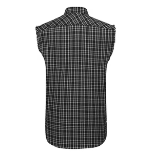 Sleeveless Flannel T-<b>Shirt</b> for Adult Slim Fit Cotton Polyester Breathable High Quality Anti-Shrink Quick Dry Spring Autumn - Product Image 2