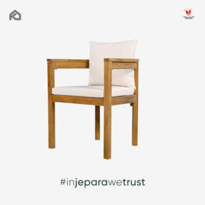 Fauteuil d'extérieur en bois massif avec coussin, chaise de jardin tropicale pour hôtel, resort, villa, mobilier - Product Image 3