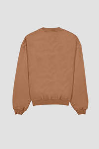 Sweat-shirt à col rond en tricot surdimensionné vert olive coupe-vent unisexe décontracté couleur unie pour l'hiver - Product Image 5