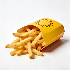 Kotak Kemasan Kentang Goreng Food Grade, Kotak Makanan Kraft Tahan Lama untuk <span class=keywords><strong>Burger</strong></span>, Kentang Goreng, dan Camilan, Model Lipat - Product Image 2
